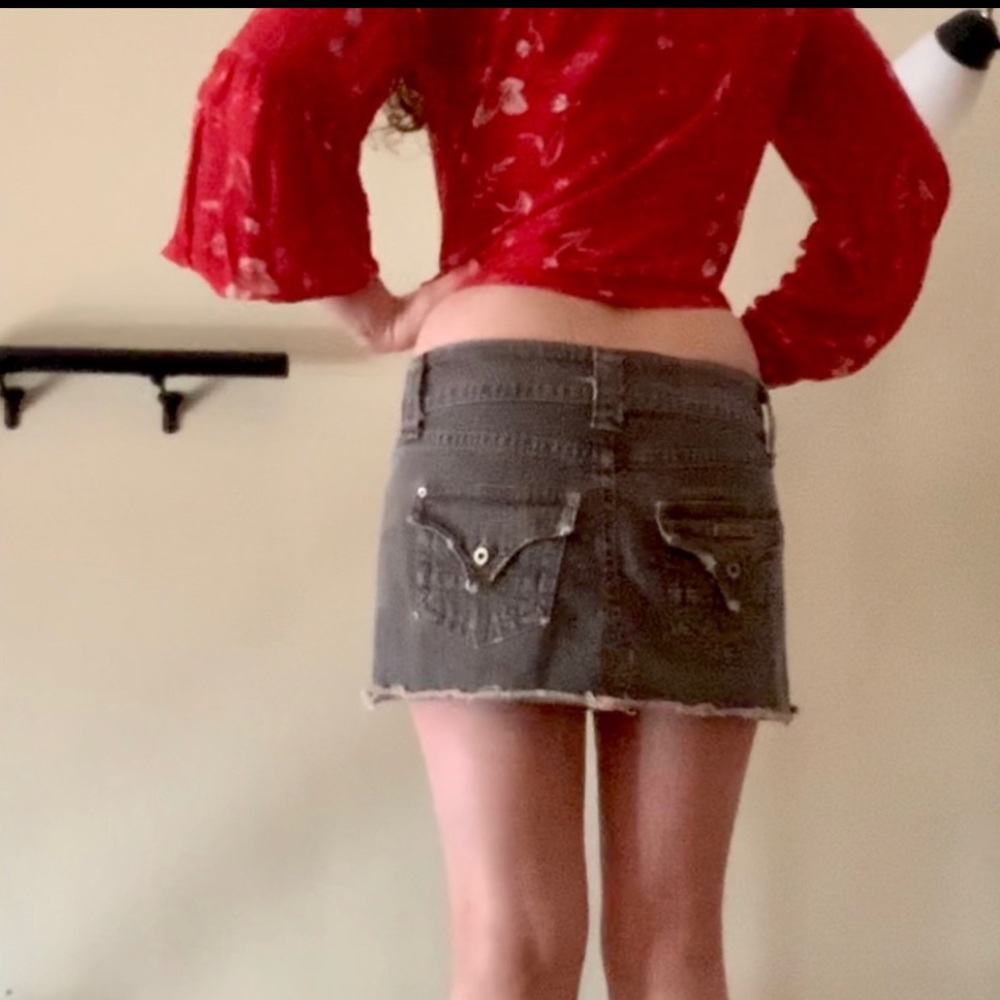 Hudson Jeans Frayed Denim Skirt